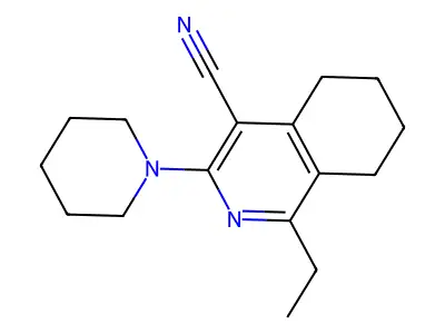 1-Ethyl-3-(piperidin-1-yl)-5,6,7,8-tetrahydroisoquinoline-4-carbonitrile structure