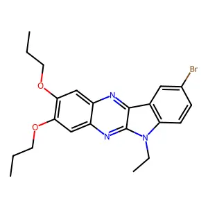 9-bromo-6-ethyl-2,3-dipropoxy-6H-indolo[2,3-b]quinoxaline structure