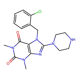 7-(2-Chlorobenzyl)-1,3-Dimethyl-8-Piperazin-1-Yl-3,7-Dihydro-1h-Purine-2,6-Dione structure