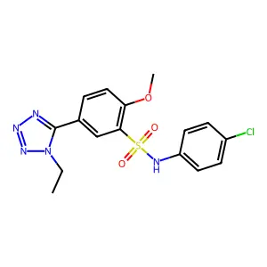 N-(4-chlorophenyl)-5-(1-ethyltetrazol-5-yl)-2-methoxybenzenesulfonamide structure