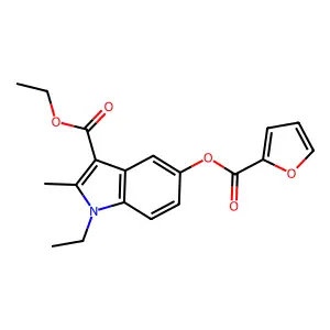 Ethyl 1-ethyl-5-(furan-2-carbonyloxy)-2-methylindole-3-carboxylate structure