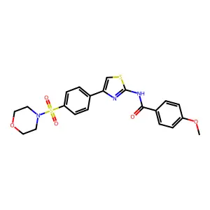4-methoxy-N-[4-(4-morpholin-4-ylsulfonylphenyl)-1,3-thiazol-2-yl]benzamide structure