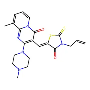 (Z)-3-allyl-5-((9-methyl-2-(4-methylpiperazin-1-yl)-4-oxo-4H-pyrido[1,2-a]pyrimidin-3-yl)methylene)-2-thioxothiazolidin-4-one structure