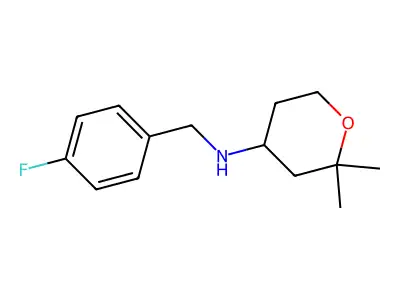 N-[(4-fluorophenyl)methyl]-2,2-dimethyloxan-4-amine structure