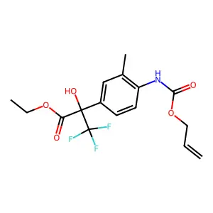 ethyl 2-(4-(((allyloxy)carbonyl)amino)-3-methylphenyl)-3,3,3-trifluoro-2-hydroxypropanoate structure