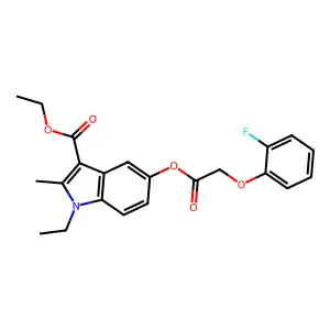 Ethyl 1-ethyl-5-[2-(2-fluorophenoxy)acetyl]oxy-2-methylindole-3-carboxylate structure