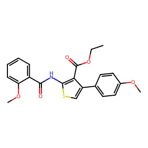 Ethyl 2-(2-methoxybenzamido)-4-(4-methoxyphenyl)thiophene-3-carboxylate structure