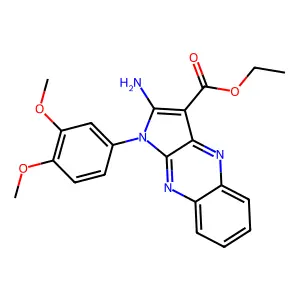 ethyl 2-amino-1-(3,4-dimethoxyphenyl)-1H-pyrrolo[2,3-b]quinoxaline-3-carboxylate structure