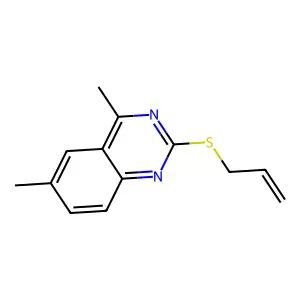 2-(Allylsulfanyl)-4,6-dimethylquinazoline structure