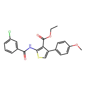 Ethyl 2-[(3-chlorobenzoyl)amino]-4-(4-methoxyphenyl)thiophene-3-carboxylate structure