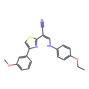 (E)-3-((4-ethoxyphenyl)amino)-2-(4-(3-methoxyphenyl)thiazol-2-yl)acrylonitrile structure