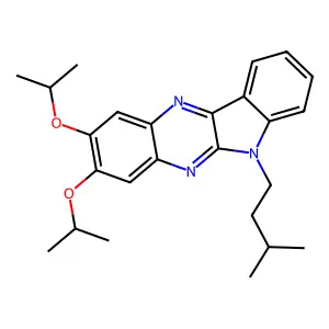 6-(3-methylbutyl)-2,3-bis(propan-2-yloxy)-6H-indolo[2,3-b]quinoxaline structure