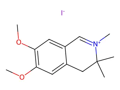 6,7-Dimethoxy-2,3,3-trimethyl-3,4-dihydroisoquinoline, iodide structure