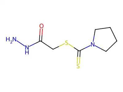 2-Hydrazino-2-oxoethyl pyrrolidine-1-carbodithioate structure