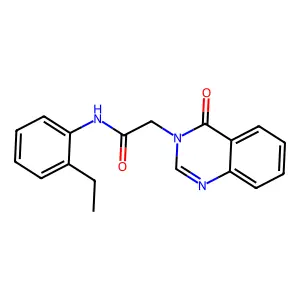 N-(2-ethylphenyl)-2-(4-oxoquinazolin-3-yl)acetamide structure