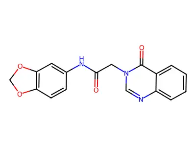 N-(1,3-benzodioxol-5-yl)-2-(4-oxoquinazolin-3(4H)-yl)acetamide structure