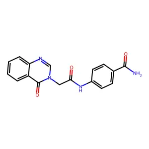 4-{[(4-oxo-3(4H)-quinazolinyl)acetyl]amino}benzamide structure