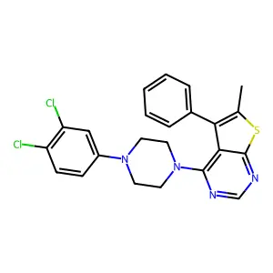 4-[4-(3,4-dichlorophenyl)piperazin-1-yl]-6-methyl-5-phenylthieno[2,3-d]pyrimidine structure