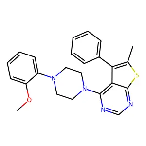 4-[4-(2-Methoxyphenyl)piperazin-1-yl]-6-methyl-5-phenylthieno[2,3-d]pyrimidine structure