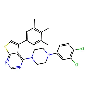 4-[4-(3,4-dichlorophenyl)piperazin-1-yl]-5-(3,4,5-trimethylphenyl)thieno[2,3-d]pyrimidine structure
