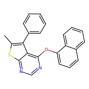 6-Methyl-4-naphthalen-1-yloxy-5-phenylthieno[2,3-d]pyrimidine structure