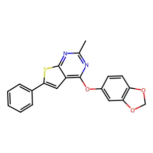 4-(1,3-Benzodioxol-5-yloxy)-2-methyl-6-phenylthieno[2,3-d]pyrimidine structure