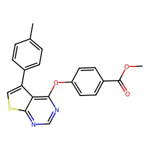 Methyl 4-{[5-(4-methylphenyl)thieno[2,3-d]pyrimidin-4-yl]oxy}benzoate structure