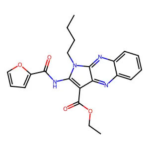 Ethyl 1-butyl-2-(furan-2-carbonylamino)pyrrolo[3,2-b]quinoxaline-3-carboxylate structure