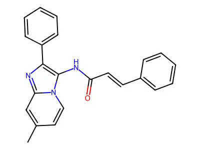 (E)-N-(7-methyl-2-phenylimidazo[1,2-a]pyridin-3-yl)-3-phenylprop-2-enamide structure