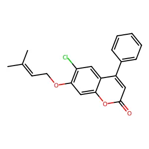 6-chloro-7-[(3-methyl-2-butenyl)oxy]-4-phenyl-2H-chromen-2-one structure