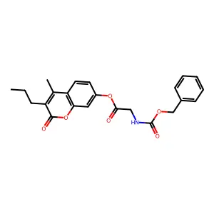 4-methyl-2-oxo-3-propyl-2H-chromen-7-yl N-[(benzyloxy)carbonyl]glycinate structure
