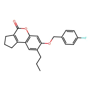 7-[(4-fluorobenzyl)oxy]-8-propyl-2,3-dihydrocyclopenta[c]chromen-4(1H)-one structure