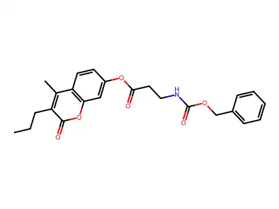 4-methyl-2-oxo-3-propyl-2H-chromen-7-yl N-[(benzyloxy)carbonyl]-beta-alaninate structure