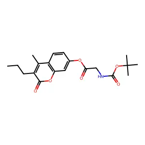 4-methyl-2-oxo-3-propyl-2H-chromen-7-yl N-(tert-butoxycarbonyl)glycinate structure