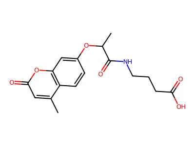 4-({2-[(4-methyl-2-oxo-2H-chromen-7-yl)oxy]propanoyl}amino)butanoic acid structure