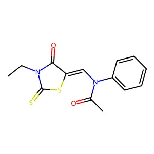 Acetamide, N-[(3-ethyl-4-oxo-2-thioxo-5-thiazolidinylidene)methyl]-N-phenyl- structure