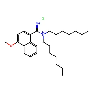 1-Naphthamidine, N,N-diheptyl-4-methoxy-, monohydrochloride structure