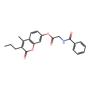 4-methyl-2-oxo-3-propyl-2H-chromen-7-yl 2-(benzoylamino)acetate structure
