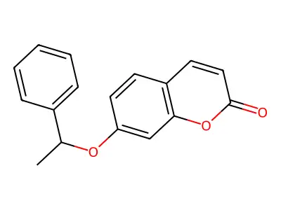 7-(1-phenylethoxy)-2H-chromen-2-one structure
