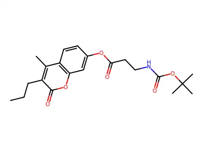 4-methyl-2-oxo-3-propyl-2H-chromen-7-yl N-(tert-butoxycarbonyl)-beta-alaninate structure