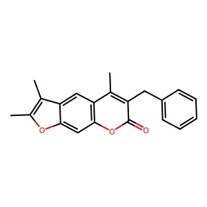 6-benzyl-2,3,5-trimethyl-7H-furo[3,2-g]chromen-7-one structure