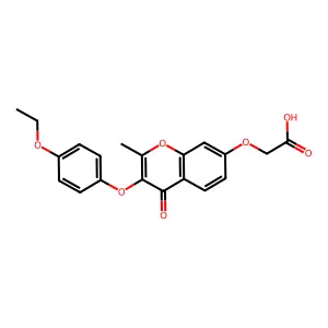 {[3-(4-ethoxyphenoxy)-2-methyl-4-oxo-4H-chromen-7-yl]oxy}acetic acid structure