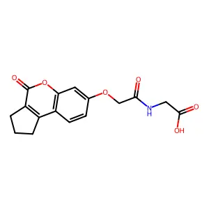 N-{[(4-oxo-1,2,3,4-tetrahydrocyclopenta[c]chromen-7-yl)oxy]acetyl}glycine structure