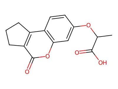 2-[(4-Oxo-1,2,3,4-tetrahydrocyclopenta[c]chromen-7-yl)oxy]propanoic acid structure