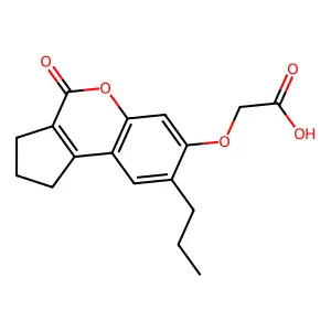 [(4-Oxo-8-propyl-1,2,3,4-tetrahydrocyclopenta[c]chromen-7-yl)oxy]acetic acid structure