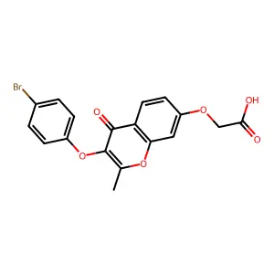{[3-(4-bromophenoxy)-2-methyl-4-oxo-4H-chromen-7-yl]oxy}acetic acid structure