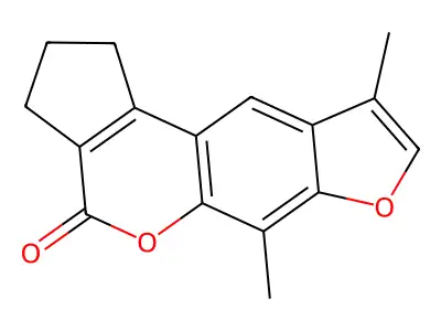 6,9-dimethyl-2,3-dihydrocyclopenta[c]furo[3,2-g]chromen-4(1H)-one structure