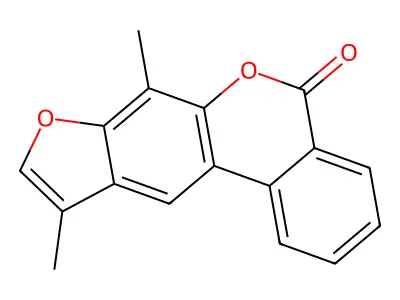 7,10-dimethyl-5H-benzo[c]furo[3,2-g]chromen-5-one structure
