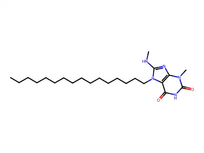 7-hexadecyl-3-methyl-8-(methylamino)-3,7-dihydro-1H-purine-2,6-dione structure