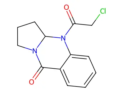 4-(2-Chloroacetyl)-1,2,3,3a-tetrahydropyrrolo[2,1-b]quinazolin-9-one structure